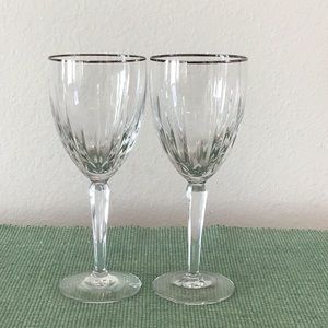 Lenox Clarity Platinum Wine Goblets-Set of 2.